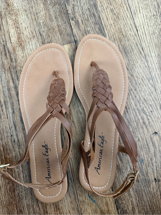 American Eagle Outfitters Shoes - American Eagle Outfitters Tan Braided Toe-Post Sandals